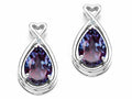 Tommaso Design Pear Shape 9x7mm Simulated Alexandrite Earrings