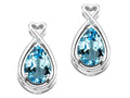 Tommaso Design Pear Shape 9x7mm Genuine Blue Topaz Earrings