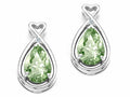 Tommaso Design Pear Shape 9x7mm Green Amethyst Earrings