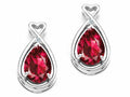 Tommaso Design Pear Shape 9x7mm Created Ruby Earrings