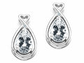 Tommaso Design Pear Shape 9x7mm Genuine White Topaz Earrings