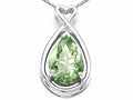 Tommaso Design Pear Shape 11x8mm Green Amethyst Pendant Necklace