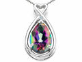 Tommaso Design Pear Shape 11x8mm Rainbow Mystic Topaz Pendant Necklace