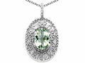 Tommaso Design Oval 9x7mm Green Amethyst Filigree Pendant Necklace
