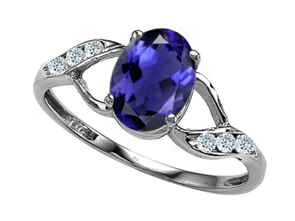 Tommaso Design Oval 8x6mm Genuine Iolite Ring
