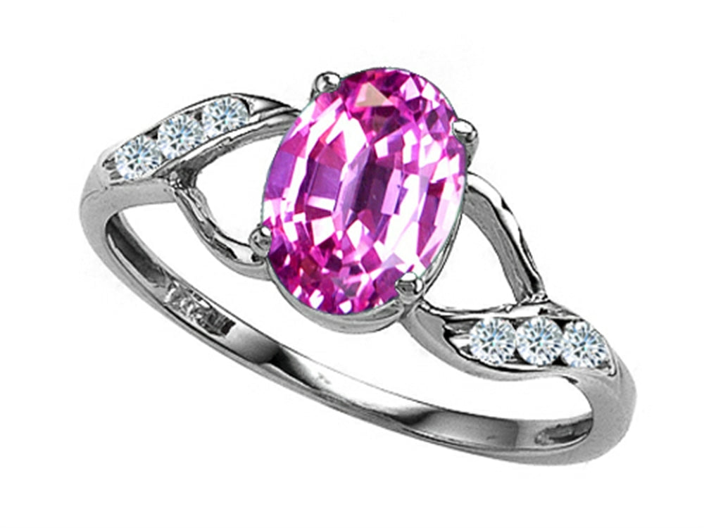 Tommaso Design Oval 8x6mm Simulated Pink Tourmaline Ring
