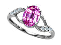 Tommaso Design Oval 8x6mm Simulated Pink Tourmaline Ring