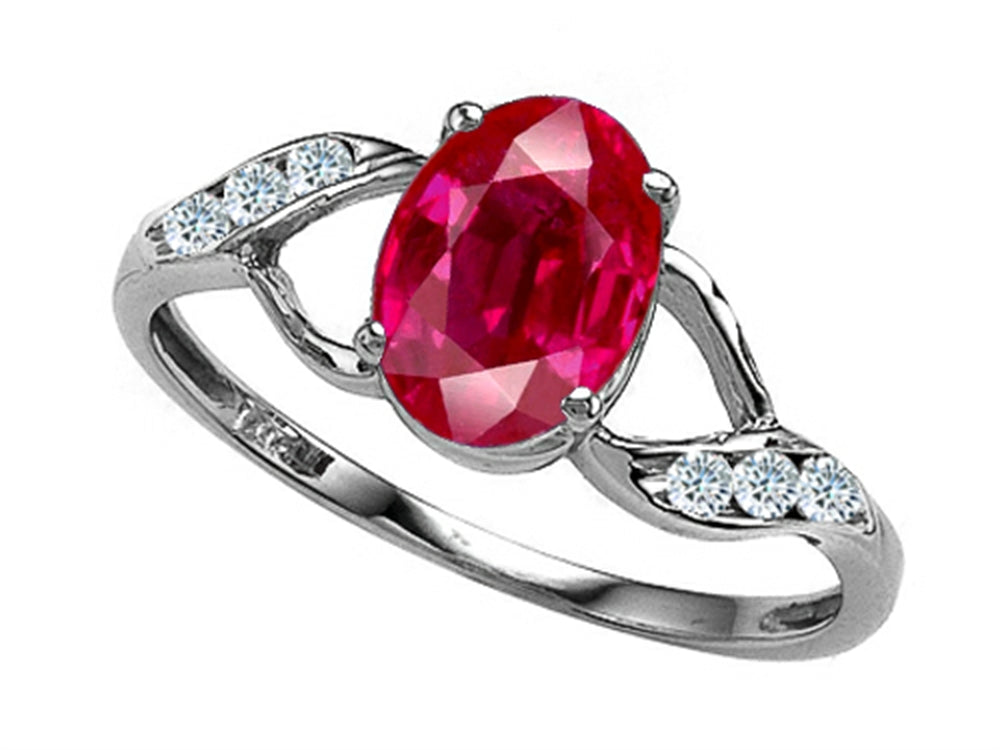 Tommaso Design Oval Created Ruby Ring