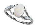 Tommaso Design Genuine Oval Opal Ring