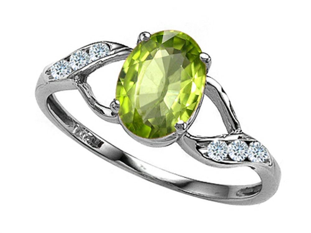 Tommaso Design Oval 8x6mm Genuine Peridot Ring