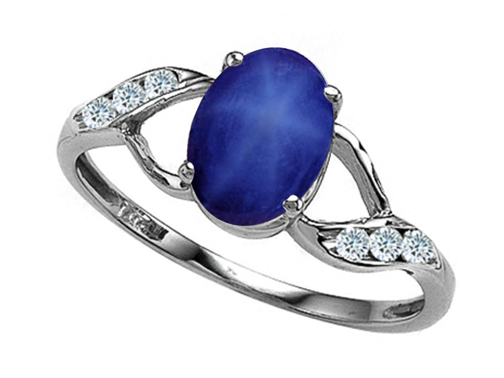 Tommaso Design Oval 8x6mm Created Star Sapphire Ring