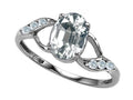 Tommaso Design Oval Genuine White Topaz Ring
