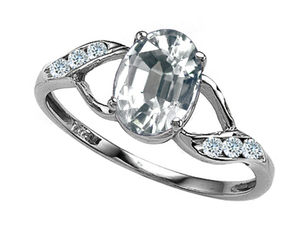 Tommaso Design Oval Genuine White Topaz Ring