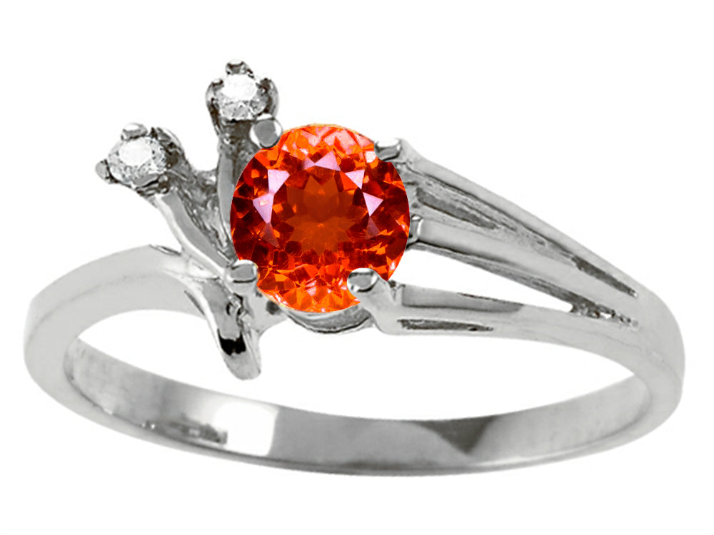 Tommaso Design Round 5mm Simulated Fire Opal Ring