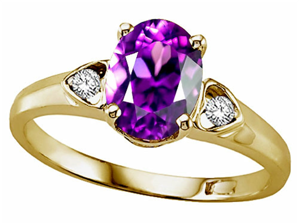 Tommaso Design Genuine Amethyst Ring