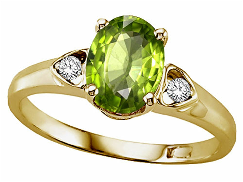 Tommaso Design Oval 8x6mm Genuine Peridot Ring