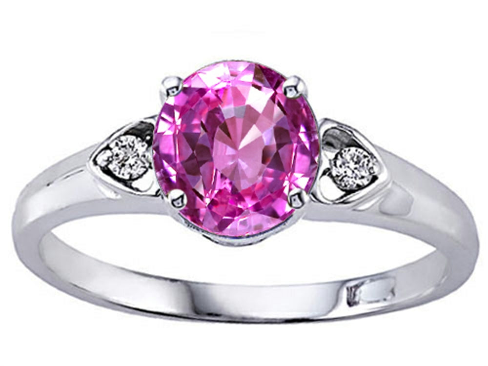 Tommaso Design Round 7mm Created Pink Sapphire Engagement Ring