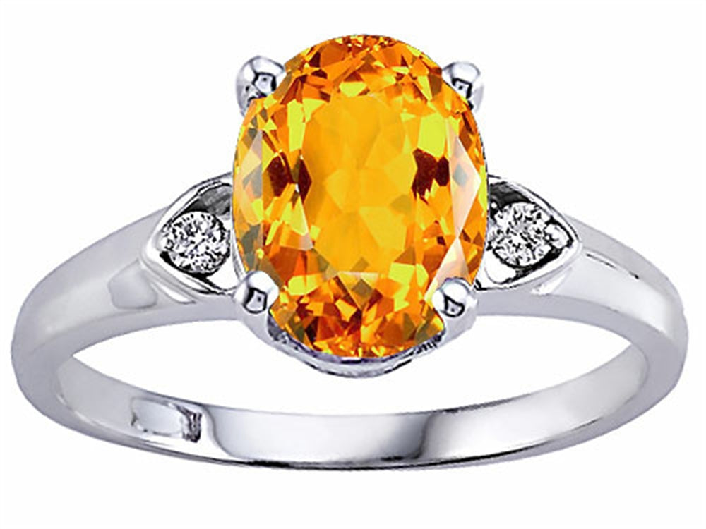 Tommaso Design Oval 9x7 mm Genuine Citrine Ring