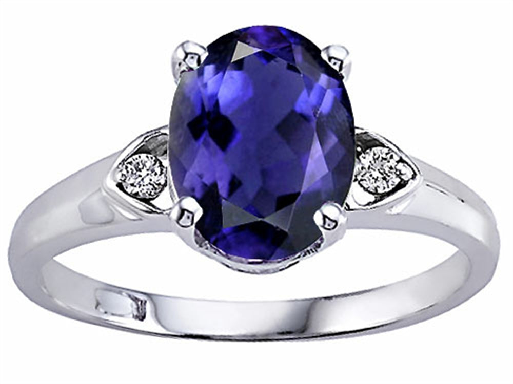 Tommaso Design Oval 9x7mm Genuine Iolite Ring