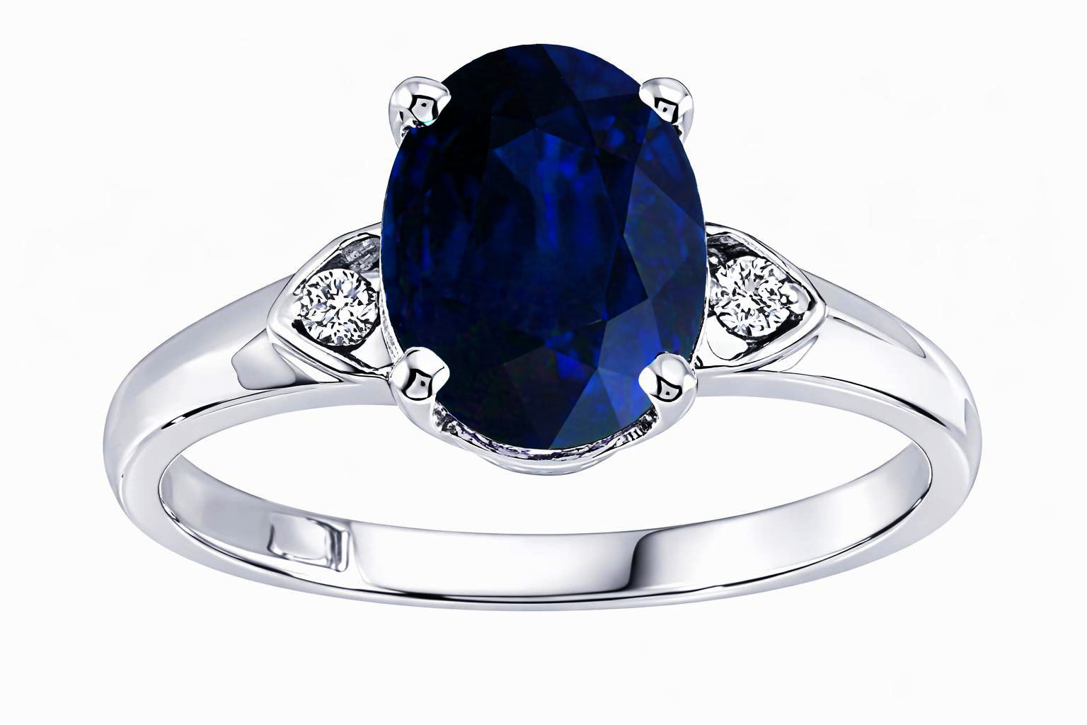 Tommaso Design Oval 9x7 mm Genuine Sapphire Ring