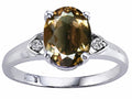 Tommaso Design Oval 9x7 mm Genuine Smoky Quartz Ring