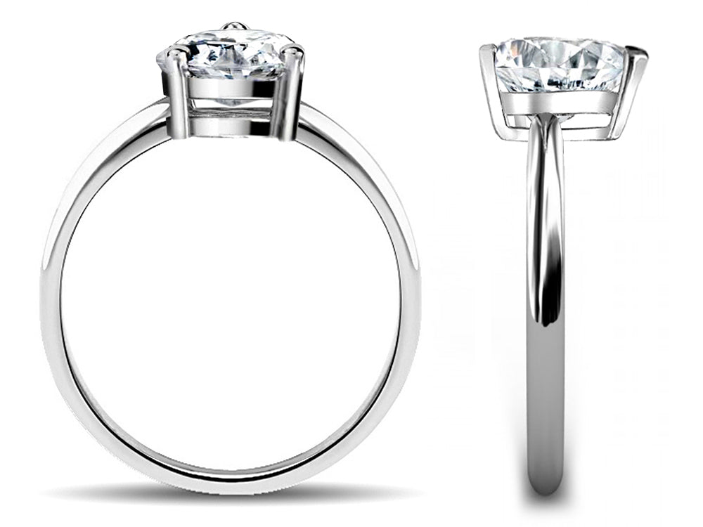 Original Star K White Topaz Heart Shape 8mm Solitaire Engagement Ring
