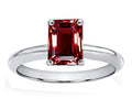Tommaso Design Genuine Garnet Emerald Cut 8x6mm Engagement Ring