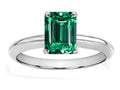 Tommaso Design Octagon Cut 8x6mm Simulated Emerald Ring