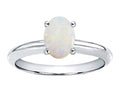 Tommaso Design Oval 8x6mm Genuine Opal Solitaire Engagement Ring