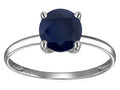 Original Star K Round 7mm Genuine Black Sapphire Solitaire Engagement Ring
