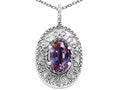 Tommaso Design Oval 9x7mm Simulated Alexandrite Pendant Necklace