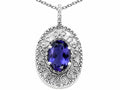 Tommaso Design Oval 9x7mm Genuine Iolite Pendant Necklace