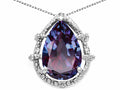 Tommaso Design Pear Shape 11x8mm Simulated Alexandrite Pendant Necklace