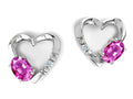 Tommaso Design Genuine Pink Tourmaline Heart Earrings