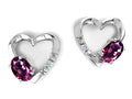 Tommaso Design Genuine Rhodolite Heart Earrings