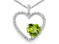 Tommaso Design Heart Shape 6 mm Genuine Peridot Pendant Necklace