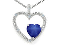 Tommaso Design Heart Shape 6 mm Created Star sapphire Pendant Necklace
