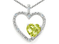 Tommaso Design Heart Shape 6 mm Genuine Lemon Quartz Pendant Necklace