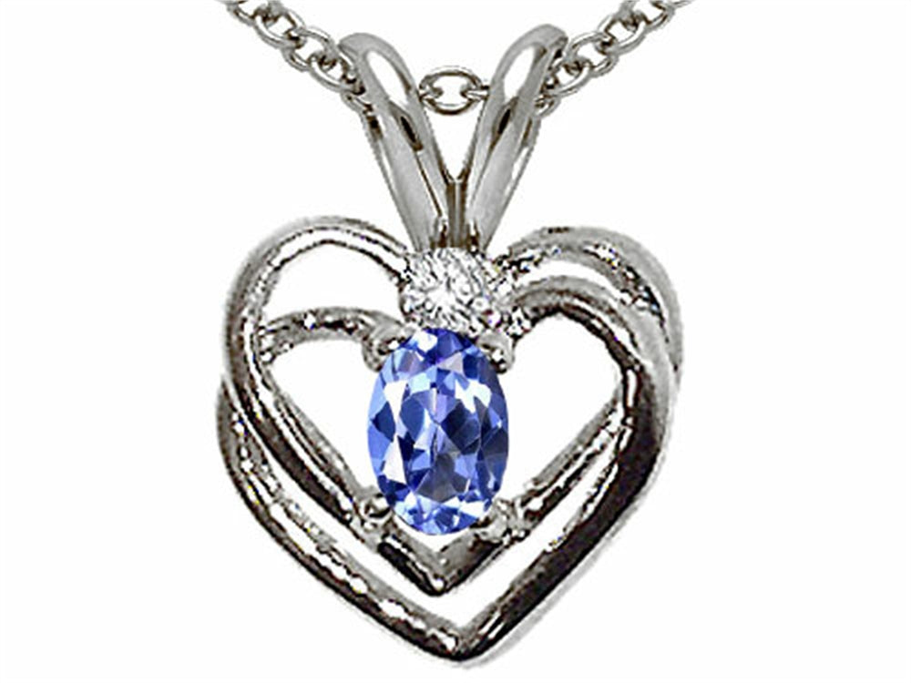 Tommaso Design™ Genuine Tanzanite Heart Pendant Necklace