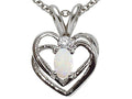Tommaso Design Genuine Opal Heart Pendant Necklace