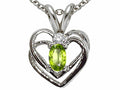 Tommaso Design Genuine Peridot Heart Pendant Necklace