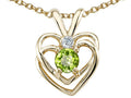 Tommaso Design Genuine Peridot Heart Pendant Necklace