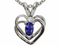 Tommaso Design Genuine Iolite Heart Pendant Necklace