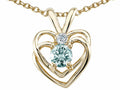 Tommaso Design Genuine Aquamarine Heart Pendant Necklace