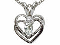 Tommaso Design Genuine White Topaz Heart Pendant Necklace