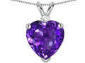 Star K Genuine Amethyst Heart Pendant Necklace