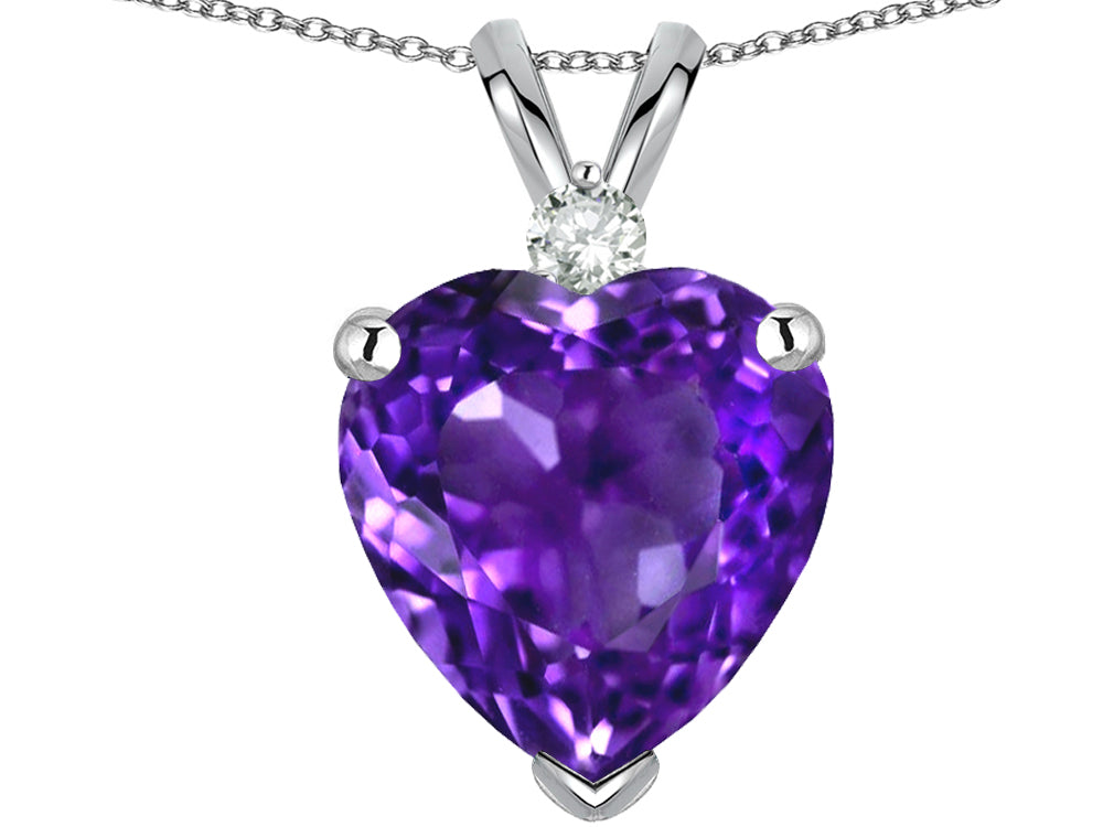 Star K Genuine Amethyst Heart Pendant Necklace