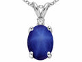 Tommaso Design Oval 7x5mm Created Star Sapphire Pendant Necklace