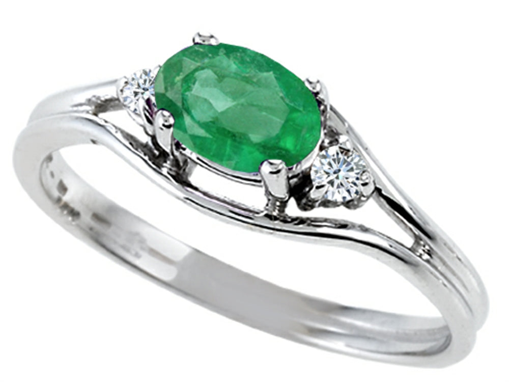 Tommaso Design Genuine Emerald Ring