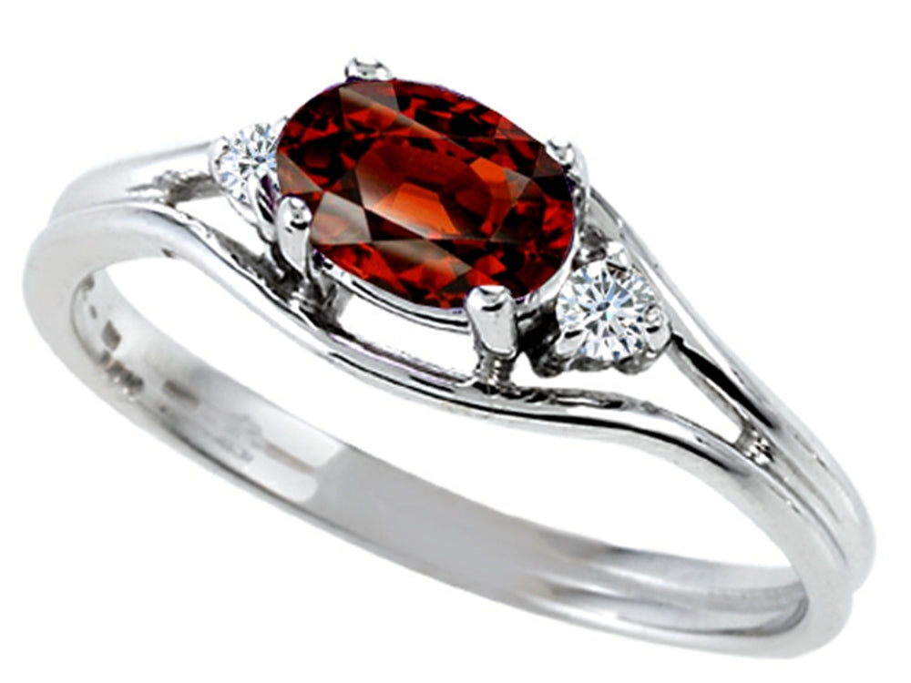 Tommaso Design Genuine Garnet Ring